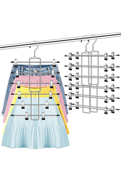 OEM Umerașe metalice pentru pantaloni cu 6 niveluri - set de 2 bucăți