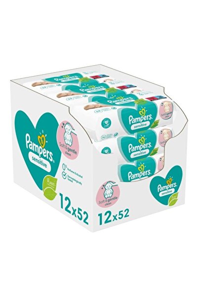 Pampers Pack Of 12 Sensitive Baby 624 Wipes