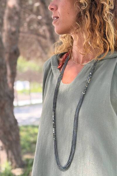 Güneşkızı Anthracite Multi Chain Necklace