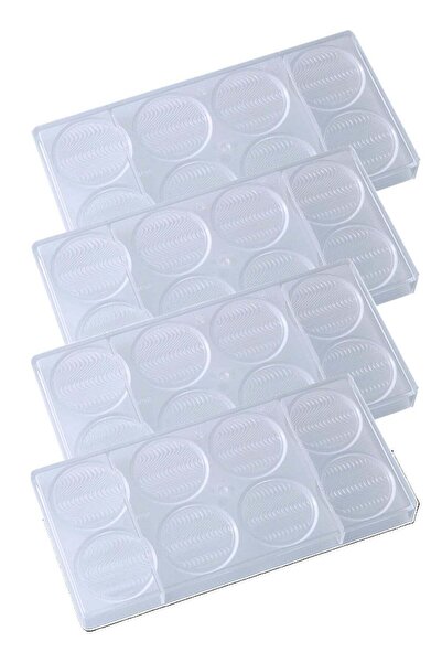 ELEGANT HOME 4-Piece Half-Circle Rectangular Acrylic Chocolate Mold 27.5×13.5 cm