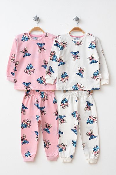 Beniizle Patterned 2-Piece Girls' Pajama Set
