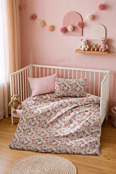 BONJARDİNHOME Baby & Kids Duvet Cover Set with Teddy Bear Cotton