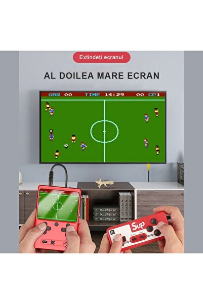 FOXMAG24 Portable console for 2 players, 500 games, Red