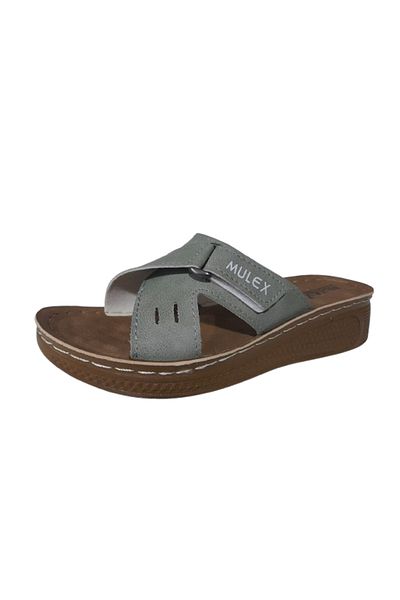 MULEX Çağla Green Side Velcro Orthopedic Slippers