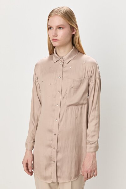 Nihan Parlak Taş Detaylı Tunik Bej