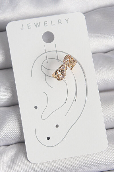 Skygo Brass Gold Color Zircon Stone Infinity Chain Model Women's Cartilage Earrings - Tj-Bkp10575