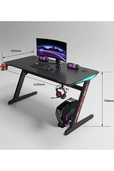 Fun Moment 120x60cm gaming computer table with RGB lighting