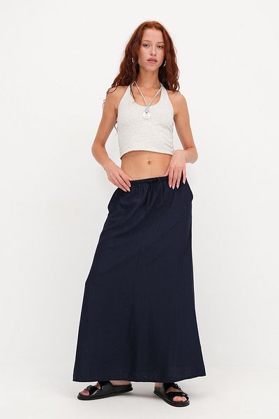 Addax Elastic Waist Long Skirt E10511