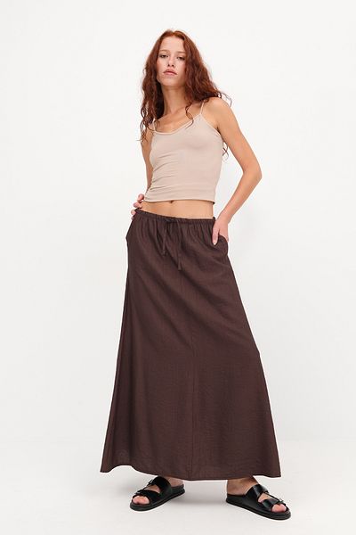 Addax Elastic Waist Long Skirt E10511