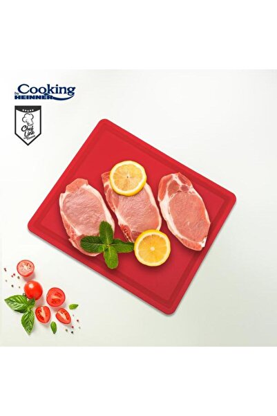 Heinner Grooved Chopping Board HR-ADR-265SR, 26.5 X 32.5 X 2 cm (Red)