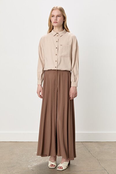 Nihan Modal Pantolon Etek Açık Kahve