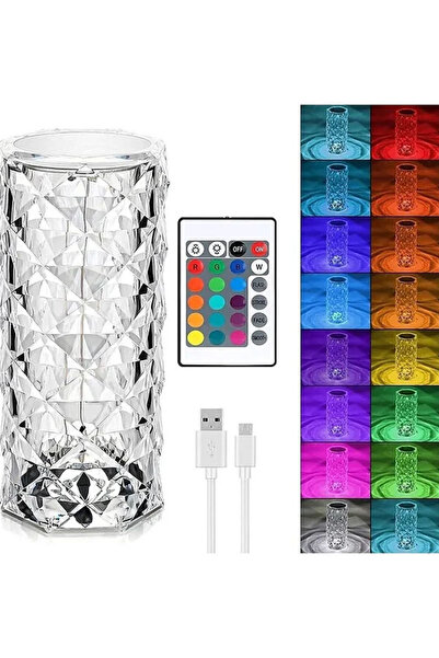 moryconcept Kristal masa lambası LED USB elmas masa lambaları dokunmatik yata...