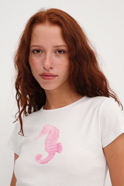 Addax Sea Horse Printed T-Shirt P1800-L5