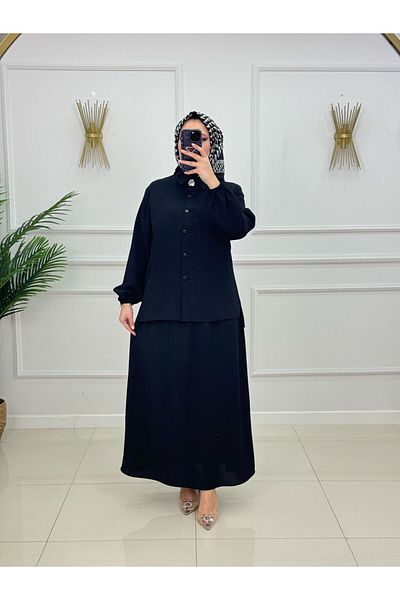 Valens Butik Women's Hijab Set 2 Piece Shirt & Skirt Set