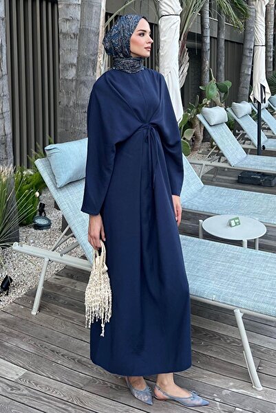 demet's collection DİDEM Kruvaze Bağcık Detaylı Elbise