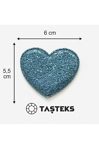 Taşteks Ütülenebilen veya Sticker Olarak Kullanılabilen Mavi Simli Kabarık Ka...