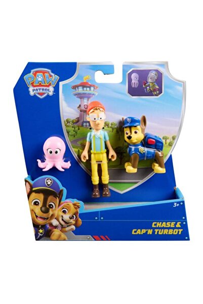 PAW PATROL Patrula Catelusilor Set 3 Figurine Chase Si Capitanul Turbot