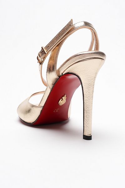 Ayakkabı Ateşi Women's Thin Strap Back Helmet Heeled Shoes Livora Altın Sultan