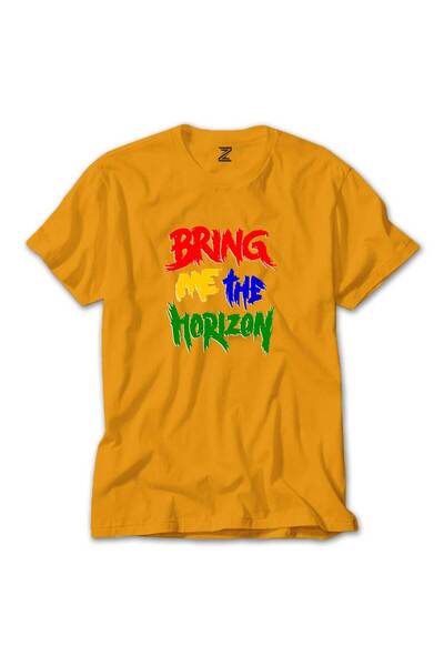 Megstill Tricou Bring Me The Horizon în culorile curcubeului, galben, mărimea M