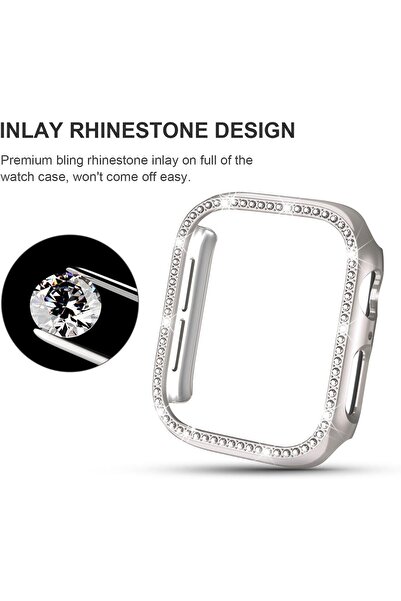 REDz Accessories Crystal Case for Apple Watch Series 10, Bumper Protection, Rhinestones, Starlight - 42mm Series 10