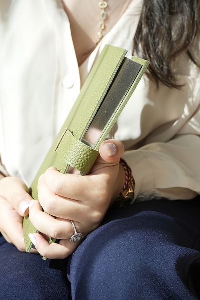 Victoria's Journals Executive Vegan Leather Notebook. A Five. 100 Grams. 240 Sheets. Edge Gilded Green