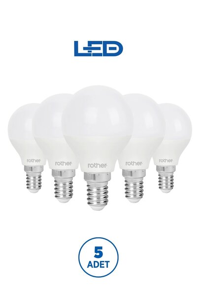 Rother RTL09201 G45 LED Ampul 6W E14 470 Lümen 6000K Beyaz Işık Enerji Tasarruflu Ampul 5 Adet