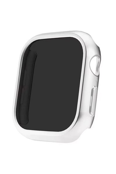 REDz Accessories Privacy Case for Apple Watch, Hard Bumper, Glass Cover, Silver - 46mm Series 10