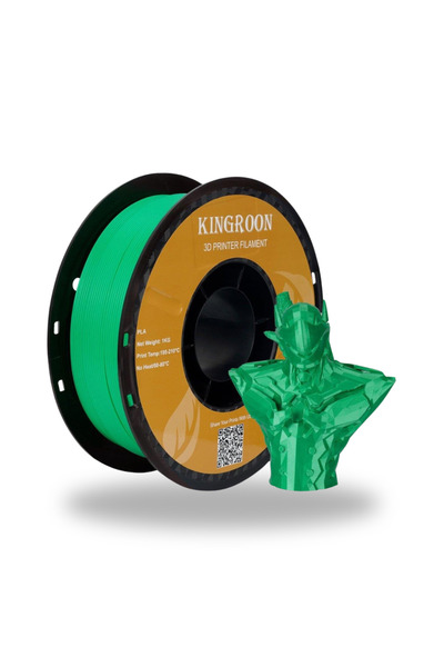 KINGROON PLA Filament Canlı Yeşil 1.75 MM 1Kg - Düğümsüz ve Kokusuz - Bambu L...