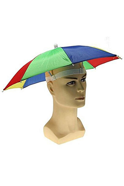 SDX Market Mini multi-colored umbrella with head attachment, rain or sun protection