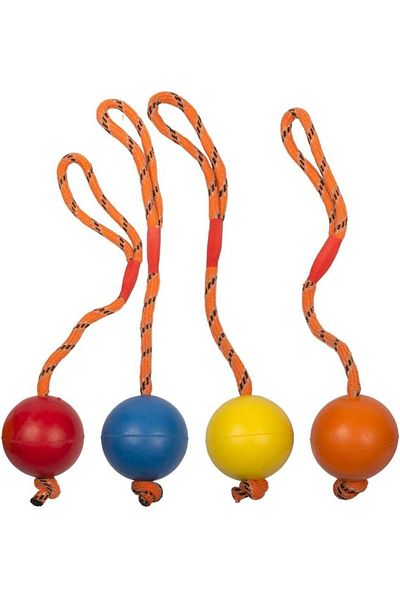 Duvo Rubber Ball With Rope Mix Mixed Colors 30cm - ø6cmLength: 6cm