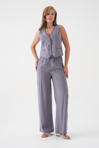 Yumey Gray Sports Vest Suit