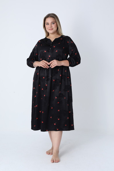 Juliet Deluxe Γυναικείο φόρεμα με μοτίβο από ύφασμα βισκόζης από βαμβακερό ζακάρ σατέν 35066