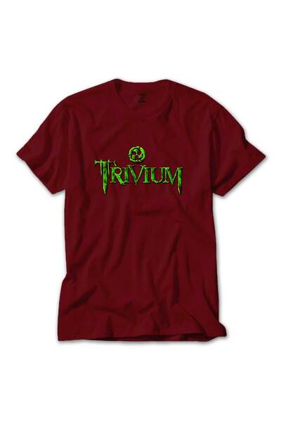 Megstill تي شيرت أحمر بشعار Trivium