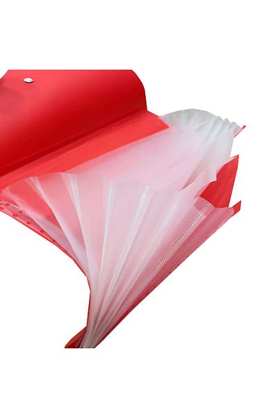 FLY COLOR 7 Compartment Bellows Presentation File Elastic Red 25*35cm
