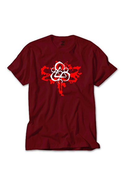 Megstill Tricou colorat cu logo-ul fluturelui Coheed and Cambria, culoare roș...