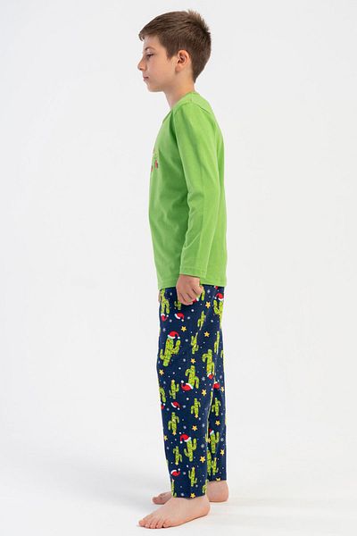 VİENETTA Cotton Boy's Long Sleeve Pajama Set (5-6/13-14), 503276
