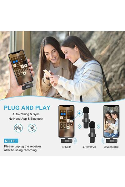 Generic K9 Wireless Collar Microphone Dual