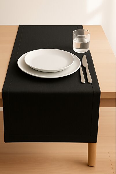 Luvora Home Runner din lenjerie din seria Nova - Negru