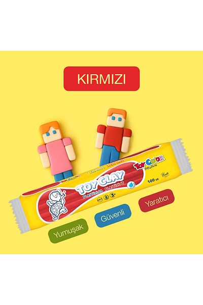 Toy Color Plasticine Non-Drying and Gluten-Free Play Dough 500 Gr Red 1009.008