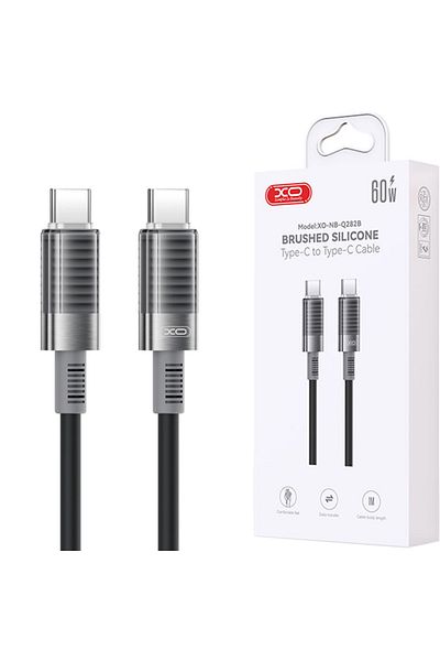 REDz Accessories XO-NBQ282B Cable, Type-C to Type-C, for iPhone 15/16 and Android, Data Transfer, Fast 60W, Black