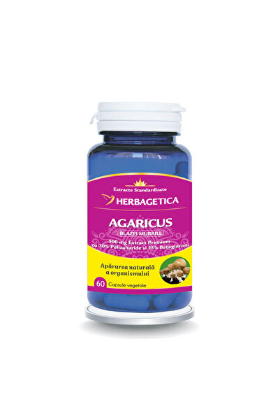 herbagetica Agaricus, 60 capsule – Supliment pentru imunitate și protecția ce...