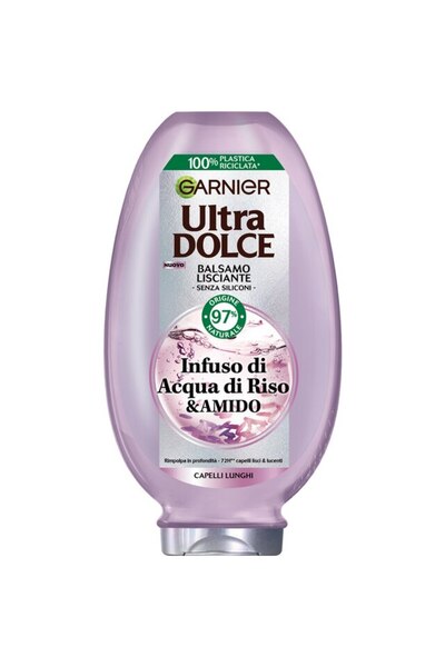 Garnier Balsam Ultra Dolce, cu apa de orez si amidon pentru par lung, 200 ml