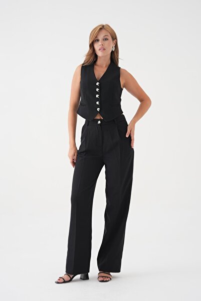 Yumey Black Classic Vest Pants Suit