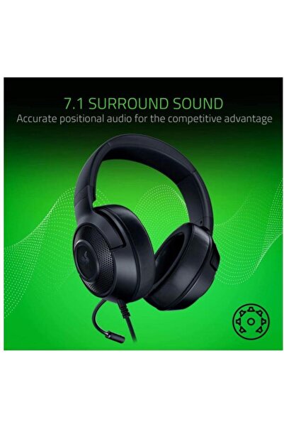 RAZER Căști de gaming Kraken X Lite, microfon (negru)