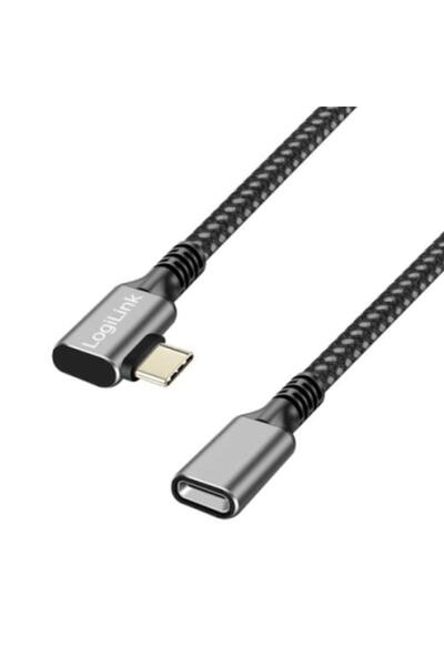 LogiLink Cablu de date CUA 0111, USB-C mascul - USB-C mamă, 1m (Negru)