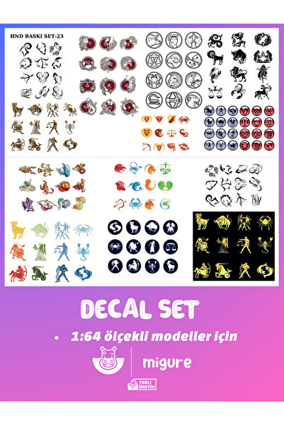 HOT WHEELS Migure 1/64 Ölçek Uyumlu Sulu Dekal Decal Sticker Set23