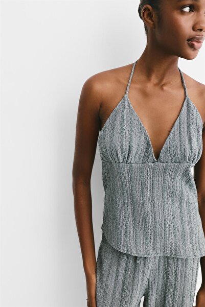 Pull & Bear Asimetrik bambula top