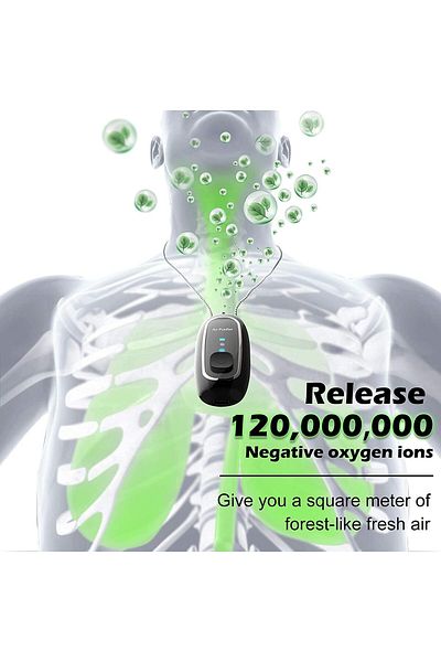 COOYA Wearable Air Purifier,Personal Necklace Air Freshener,with 2 Gears of Negative Ions Generator,Black