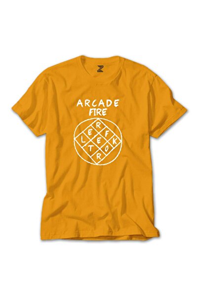CrowsGate Tricou colorat Arcade Fire Reflektor, culoare galbenă, mărimea 5XL