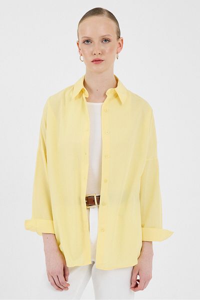 Rays Butter Yellow Relaxed Fit Comfortable Cut Basic Shirt 6621A